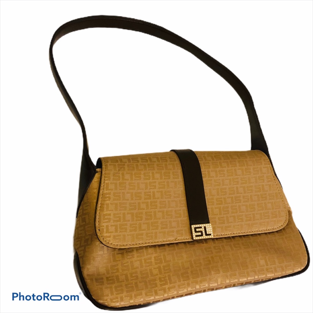 Susan Lucci Tan Brown Shoulder Handbag